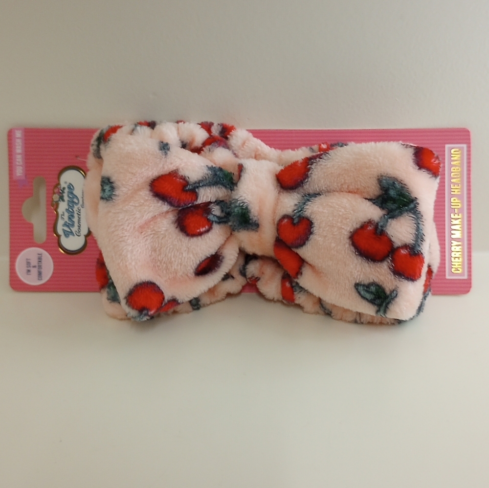 NWT Plush Cherry Make-up Headband
